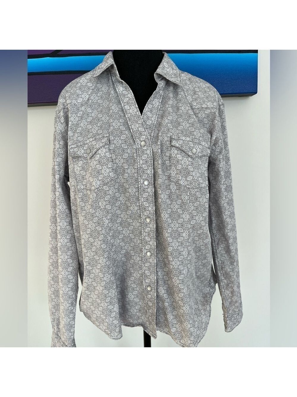 PANHANDLE SLIM Western Style Pearl Snap Front Long Sleeve Shirt Rodeo Cowgirl